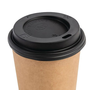 10/20oz Black - Sip Cup Lids - Compostable Lids - 100x Per Pack